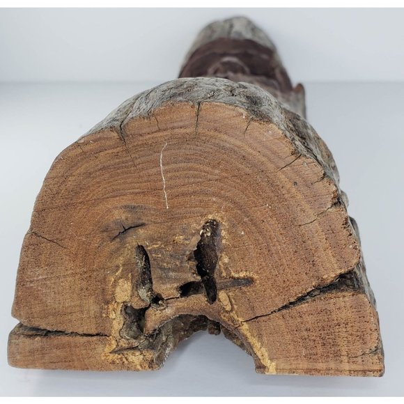 Wood Carved Tree Spirit Forest Gnome Wizard Bearded Man Folk Art 18" - Picture 9 of 9